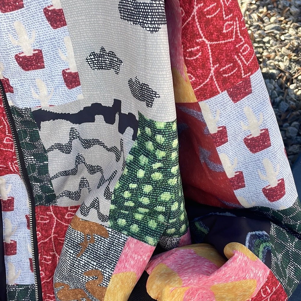 #26 LAST 1! Multicolor patch zip up lightweight bomber coat - Picture 12 of 12